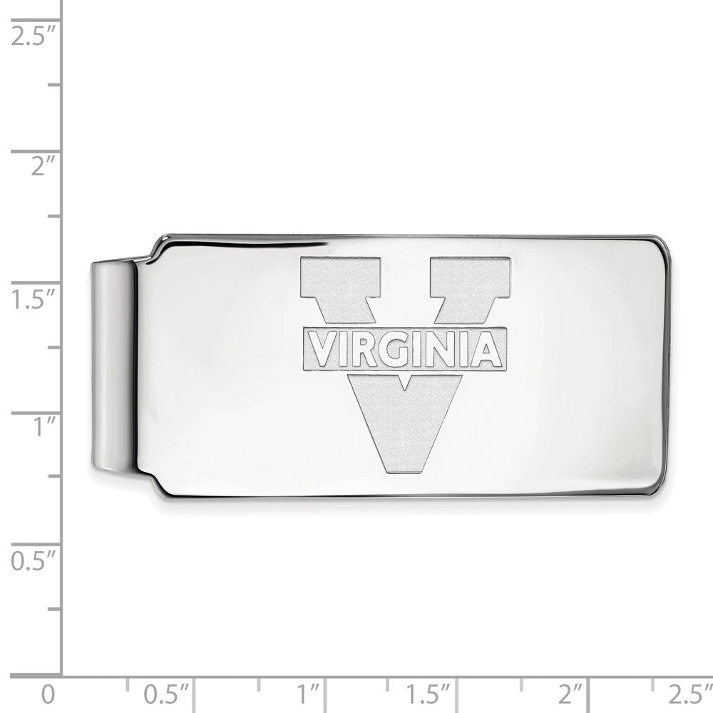 Sterling Silver Rhodium-plated University of Virginia Money Clip