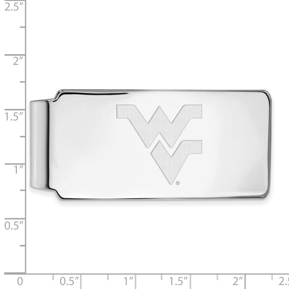 Sterling Silver Rhodium-plated West Virginia University Money Clip