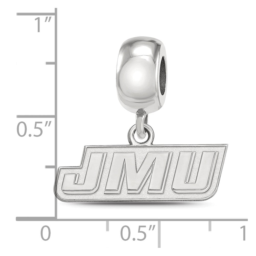 Sterling Silver Rhodium-plated James Madison University XS Dangle Bead