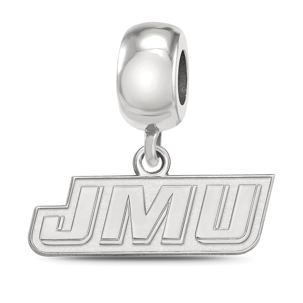 Sterling Silver Rhodium-plated James Madison University XS Dangle Bead