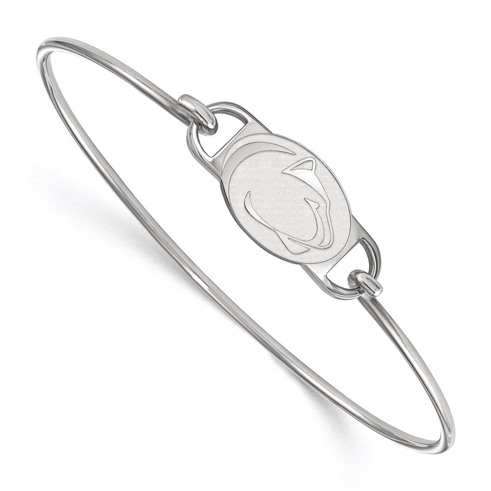 Sterling Silver Rhodium-plated Penn State University Wire Bangle