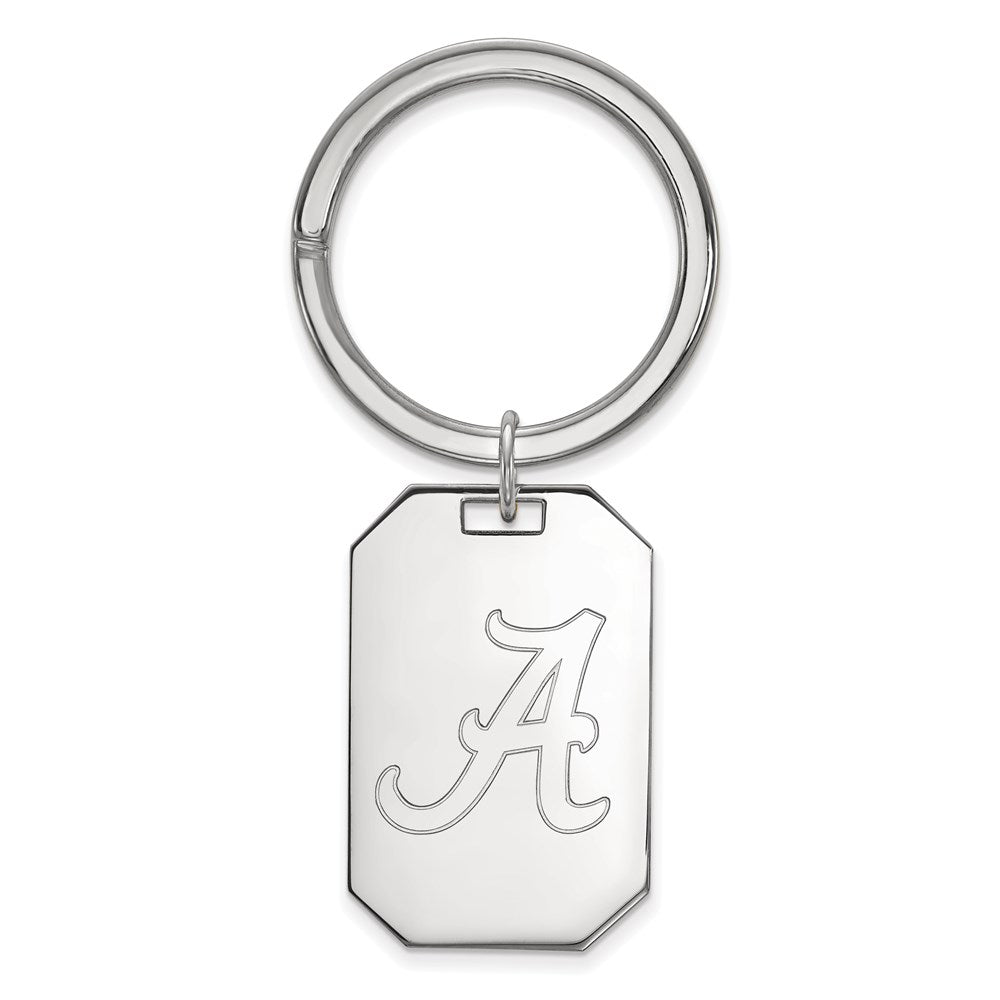 Sterling Silver Rhodium-plated University of Alabama Key Ring