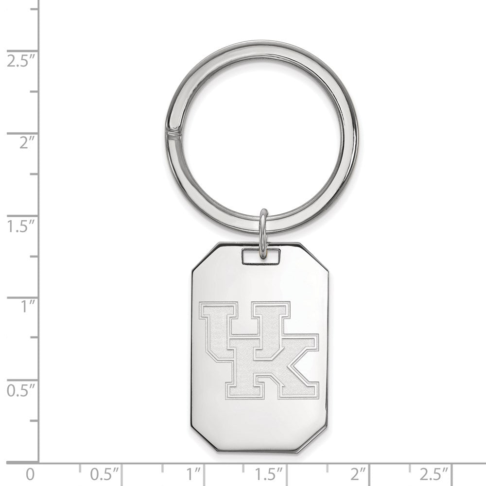 Sterling Silver Rhodium-plated University of Kentucky Key Ring