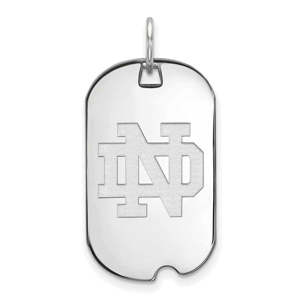 Sterling Silver Rhodium-plated Univ. of Notre Dame Small Dog Tag