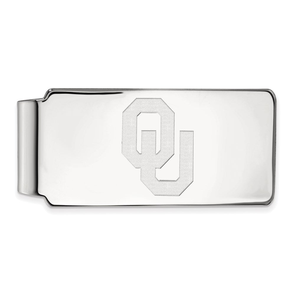 Sterling Silver Rhodium-plated University of Oklahoma Money Clip