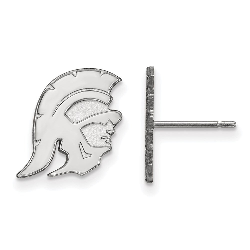 Sterling Silver Rhodium-plated U. of Southern California Small Post Earrings