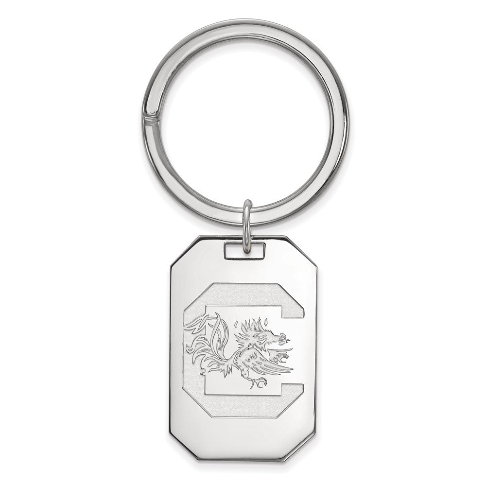 Sterling Silver Rhodium-plated University of South Carolina Key Ring