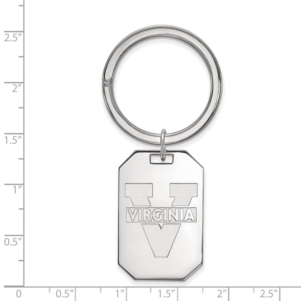 Sterling Silver Rhodium-plated University of Virginia Key Ring
