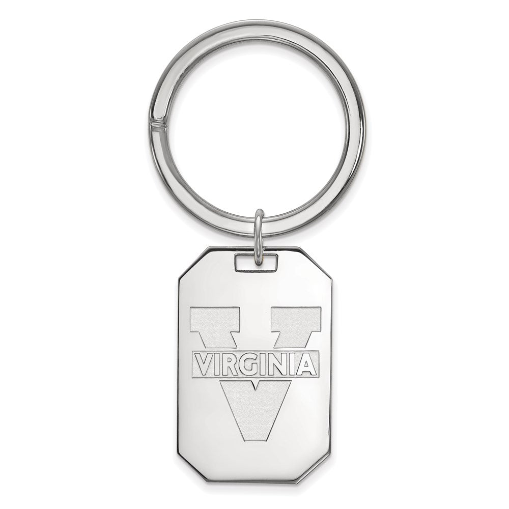 Sterling Silver Rhodium-plated University of Virginia Key Ring
