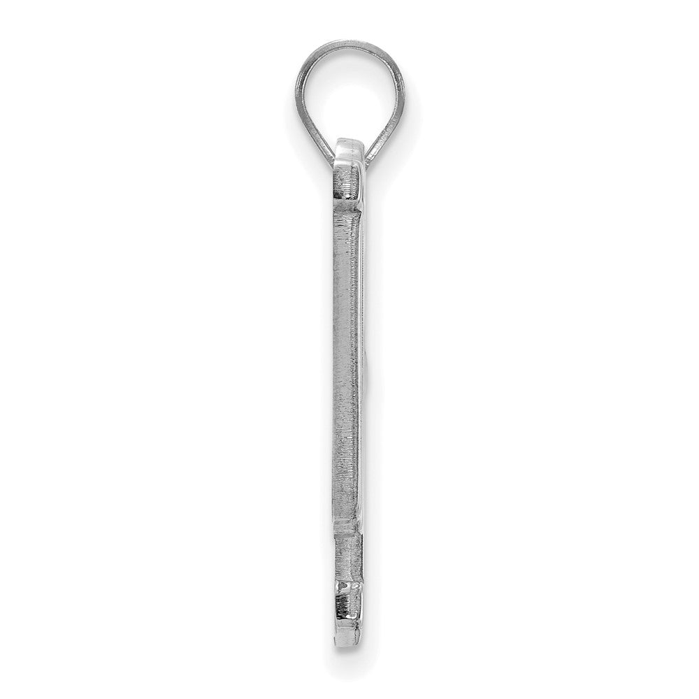 Sterling Silver Rhodium-plated Wake Forest U. Large Enamel Pendant