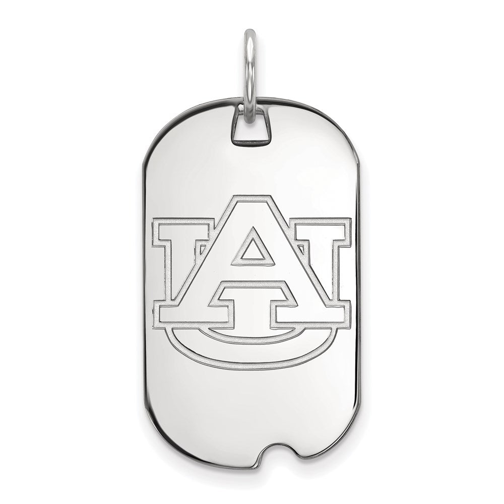 Sterling Silver Rhodium-plated Auburn University Small Dog Tag