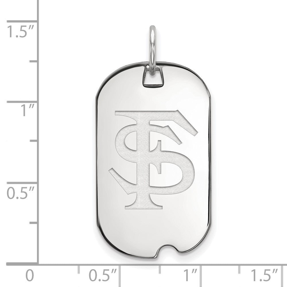 Sterling Silver Rhodium-plated Florida State University Small Dog Tag
