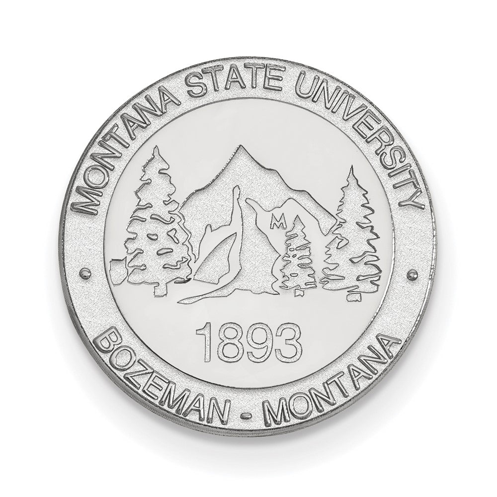 Sterling Silver Rhodium-plated Montana State U. Crest Lapel Pin