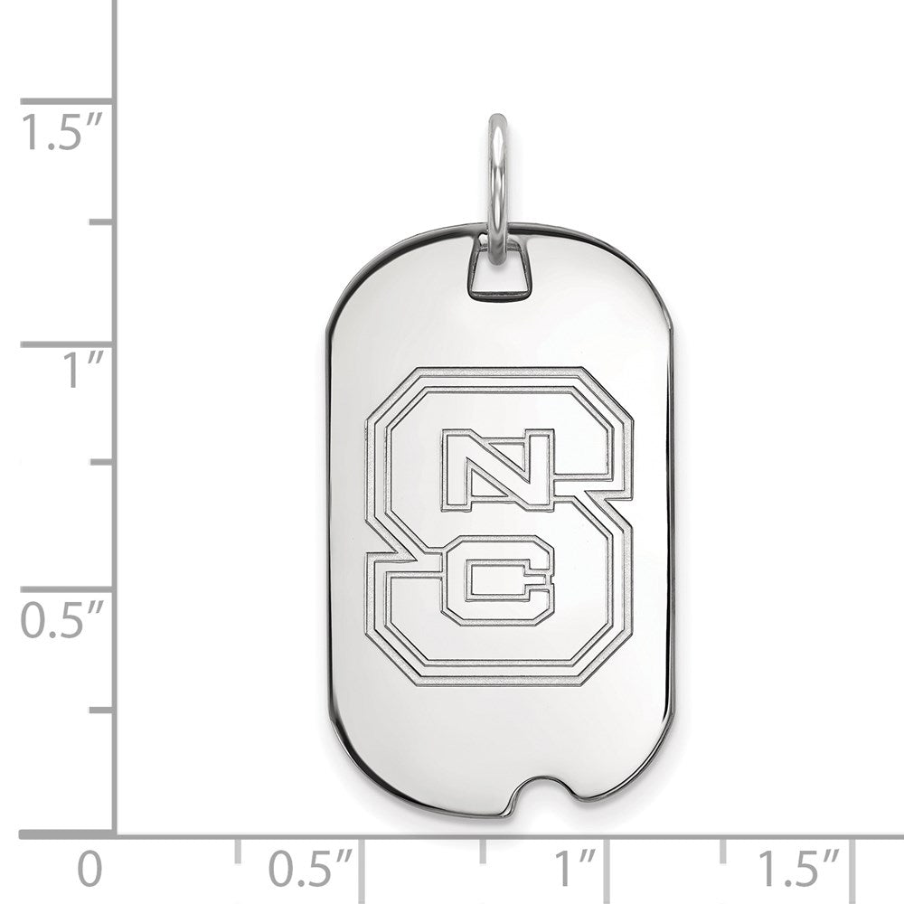 Sterling Silver Rhodium-plated North Carolina State U. Small Dog Tag