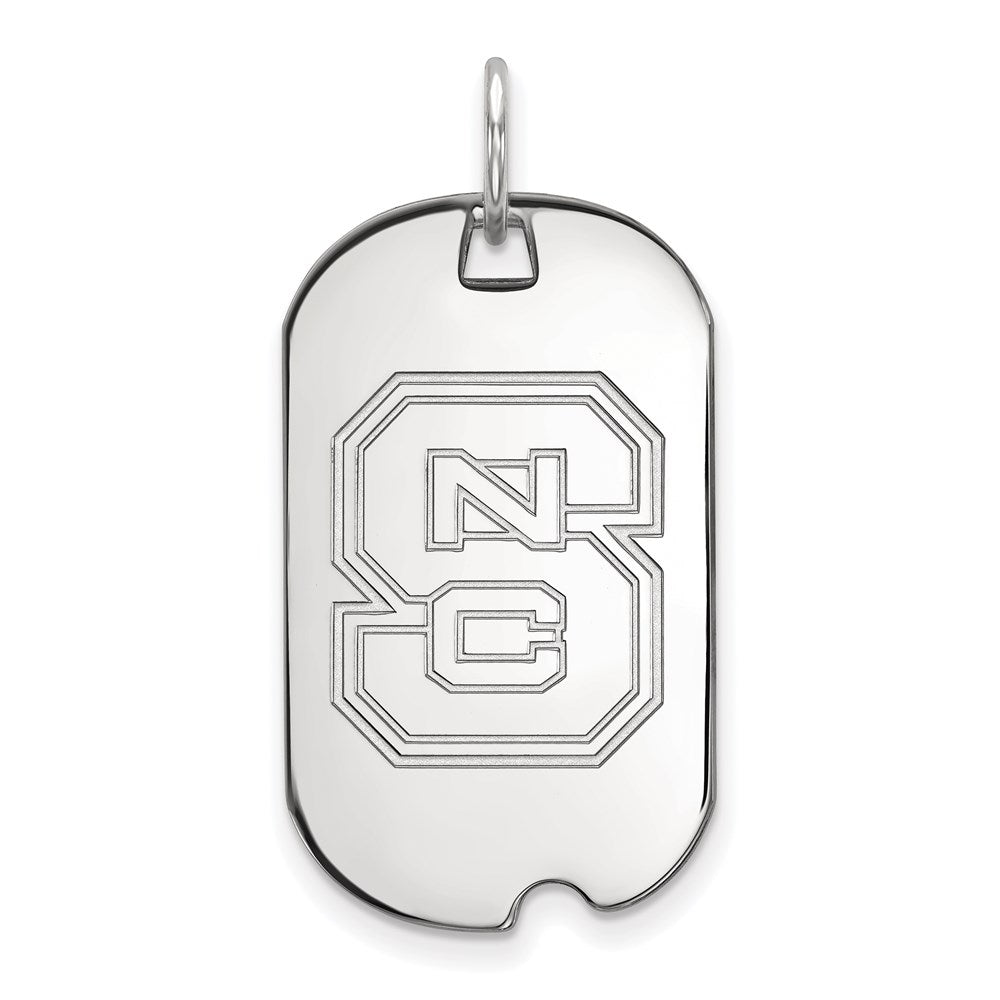 Sterling Silver Rhodium-plated North Carolina State U. Small Dog Tag