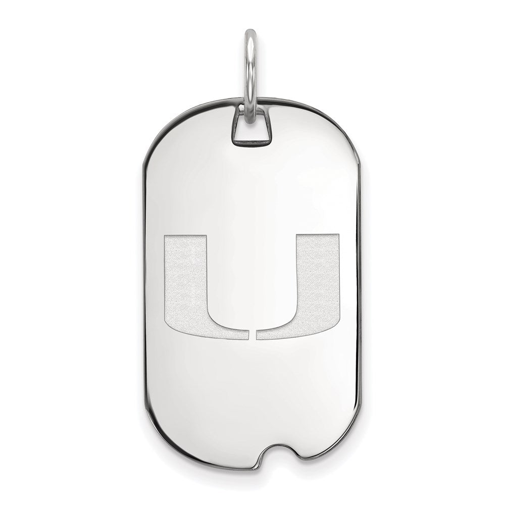Sterling Silver Rhodium-plated University of Miami Small Dog Tag