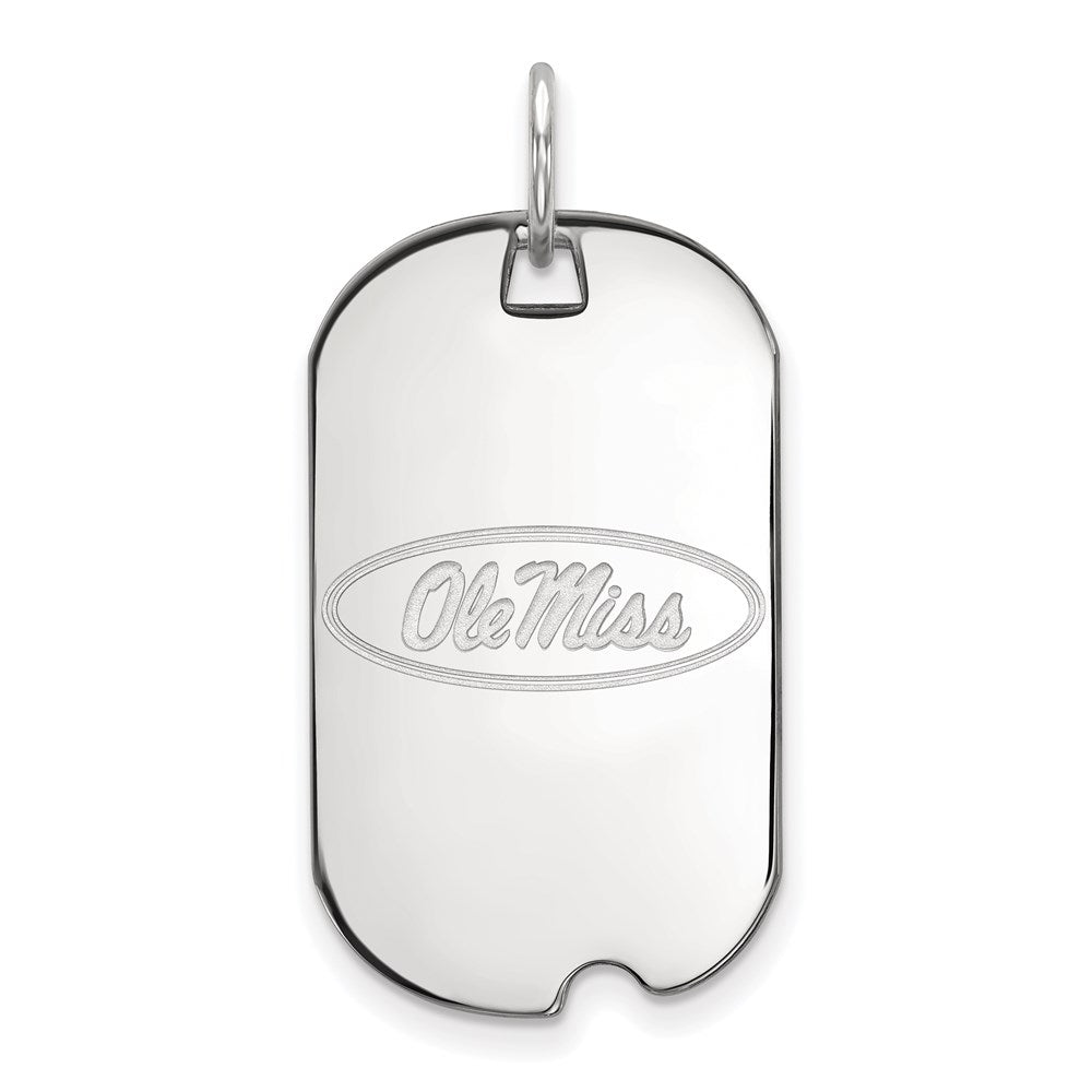 Sterling Silver Rhodium-plated University of Mississippi Small Dog Tag
