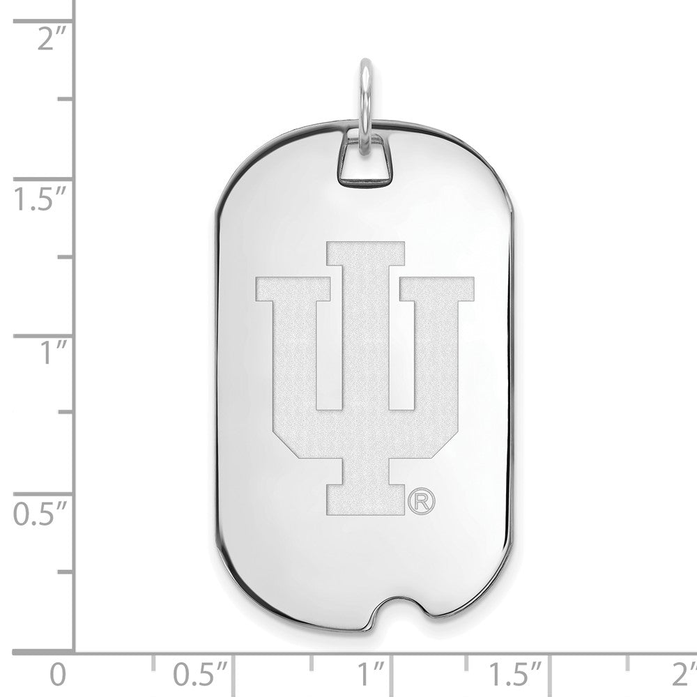Sterling Silver Rhodium-plated Indiana University Large Dog Tag