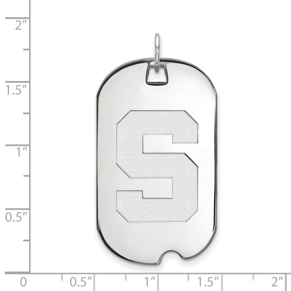 Sterling Silver Rhodium-plated Michigan State U. Large Dog Tag
