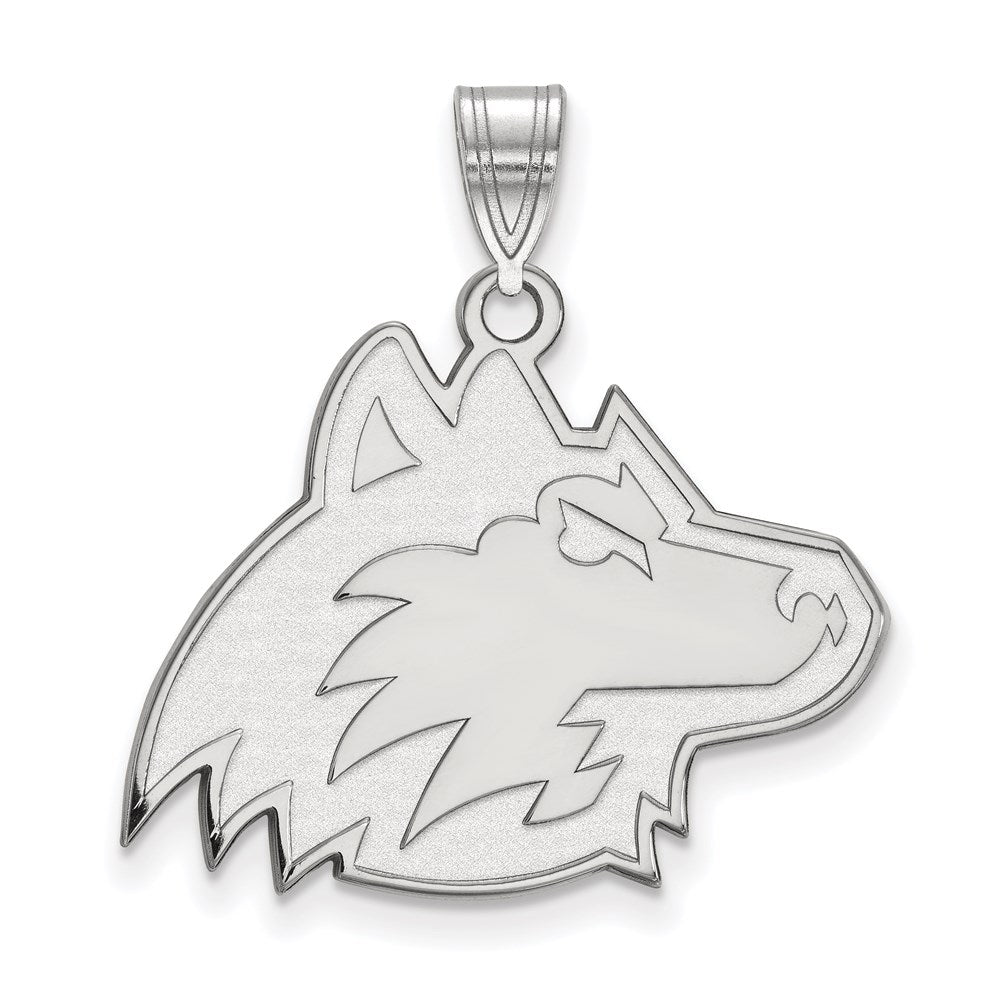 Sterling Silver Rhodium-plated Northern Illinois University Large Pendant