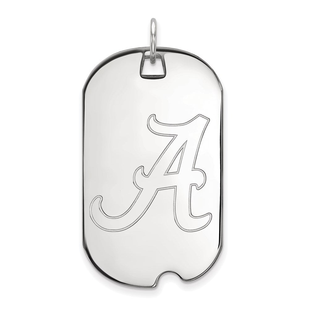 Sterling Silver Rhodium-plated University of Alabama Large Dog Tag