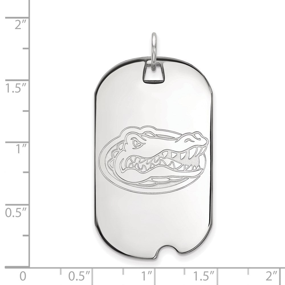 Sterling Silver Rhodium-plated University of Florida Large Dog Tag