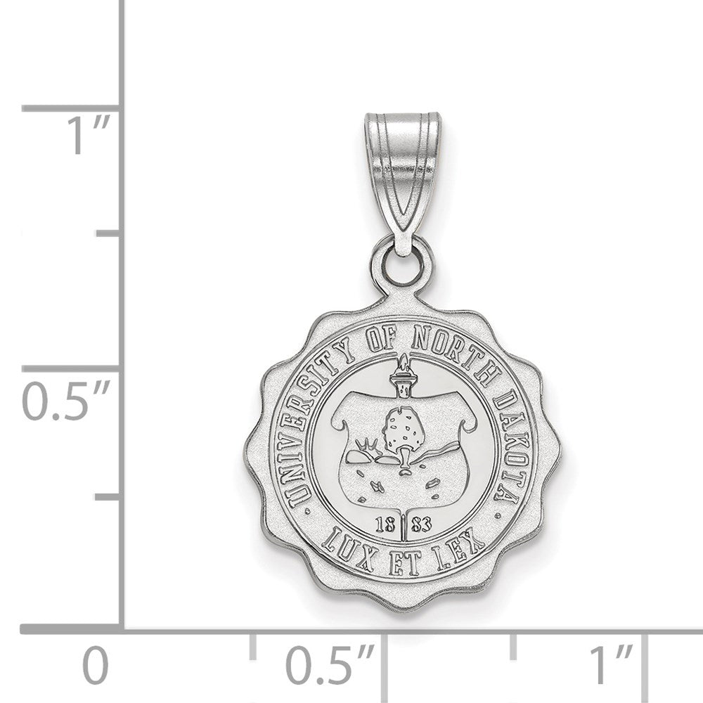 Sterling Silver Rhodium-plated U. of North Dakota Medium Crest Pendant