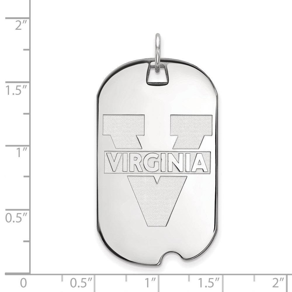 Sterling Silver Rhodium-plated University of Virginia Large Dog Tag