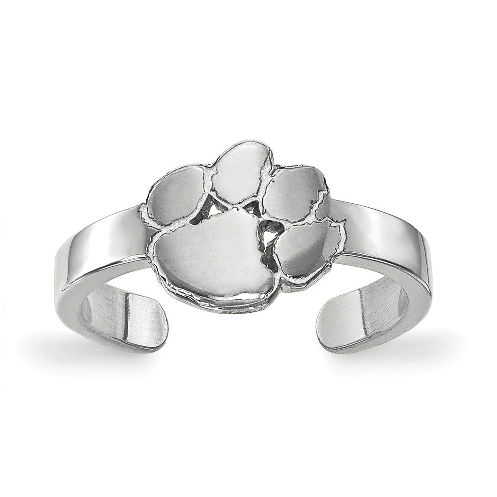 Sterling Silver Rhodium-plated Clemson University Toe Ring