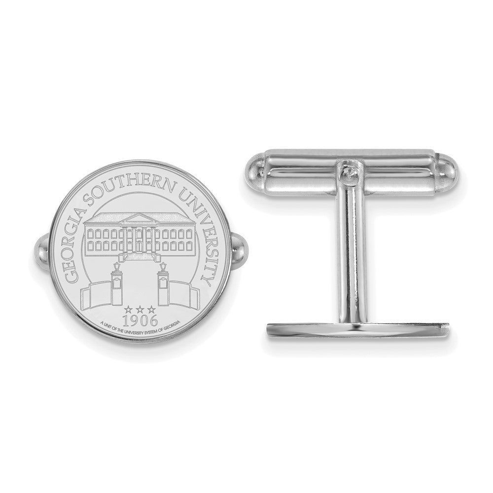 Sterling Silver Rhodium-plated Georgia Southern U. Crest Cuff Links