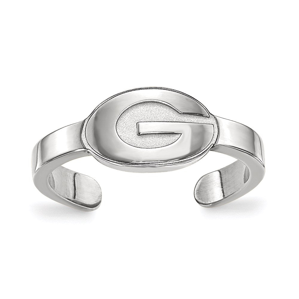Sterling Silver Rhodium-plated University of Georgia Toe Ring