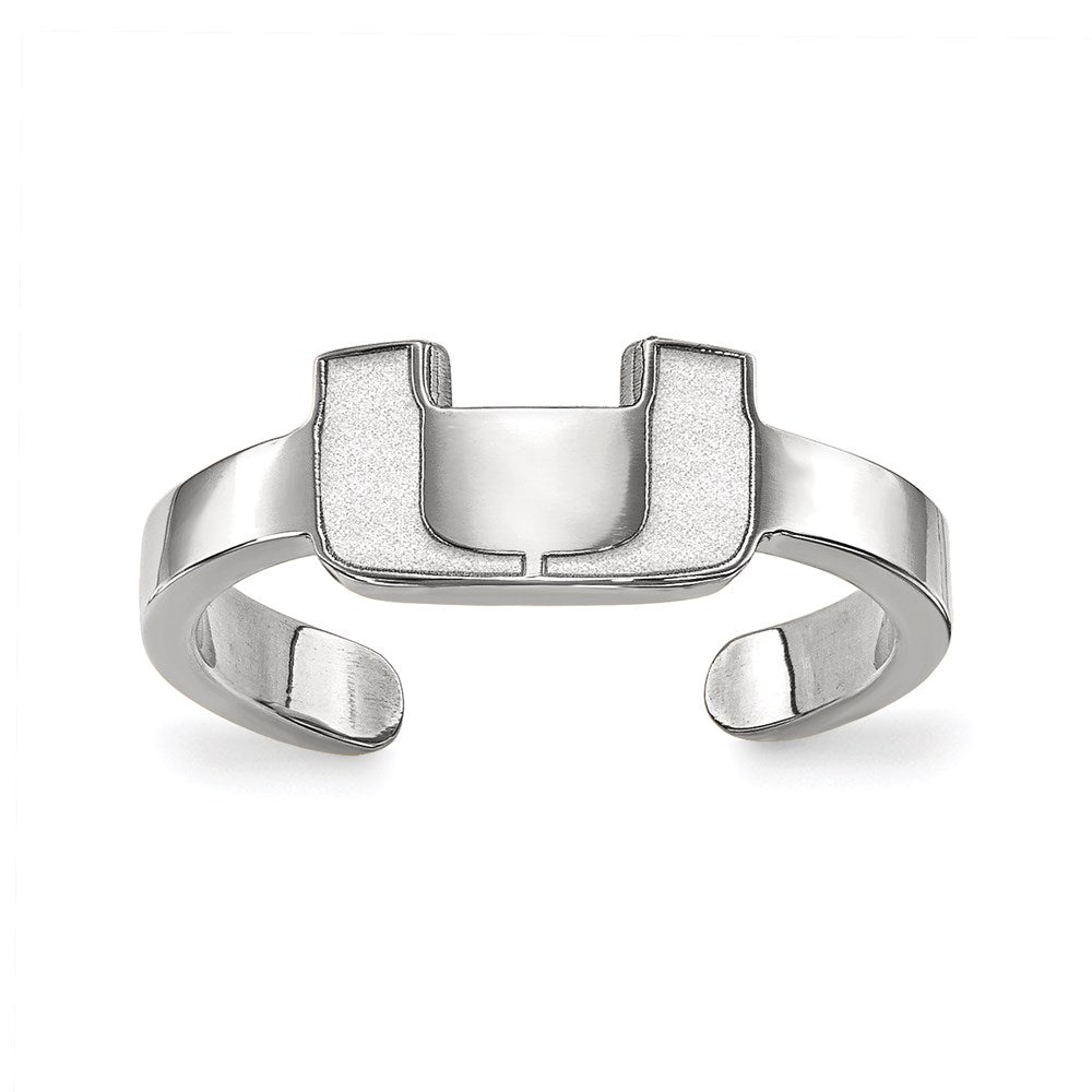 Sterling Silver Rhodium-plated University of Miami Toe Ring
