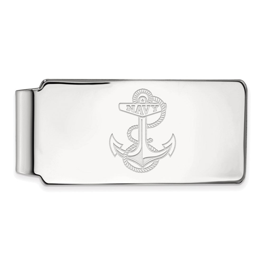 Sterling Silver Rhodium-plated US Naval Academy Money Clip