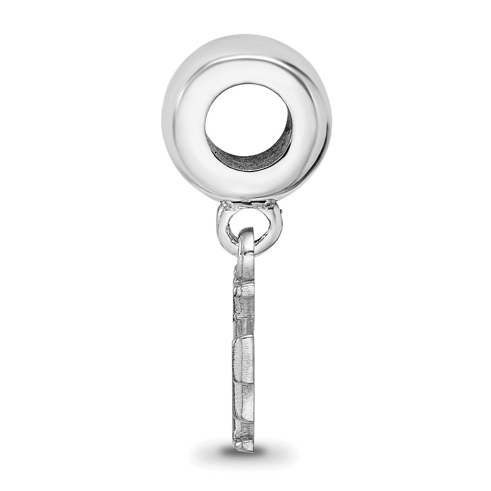 Sterling Silver Rhodium-plated Wake Forest University XS Dangle Bead
