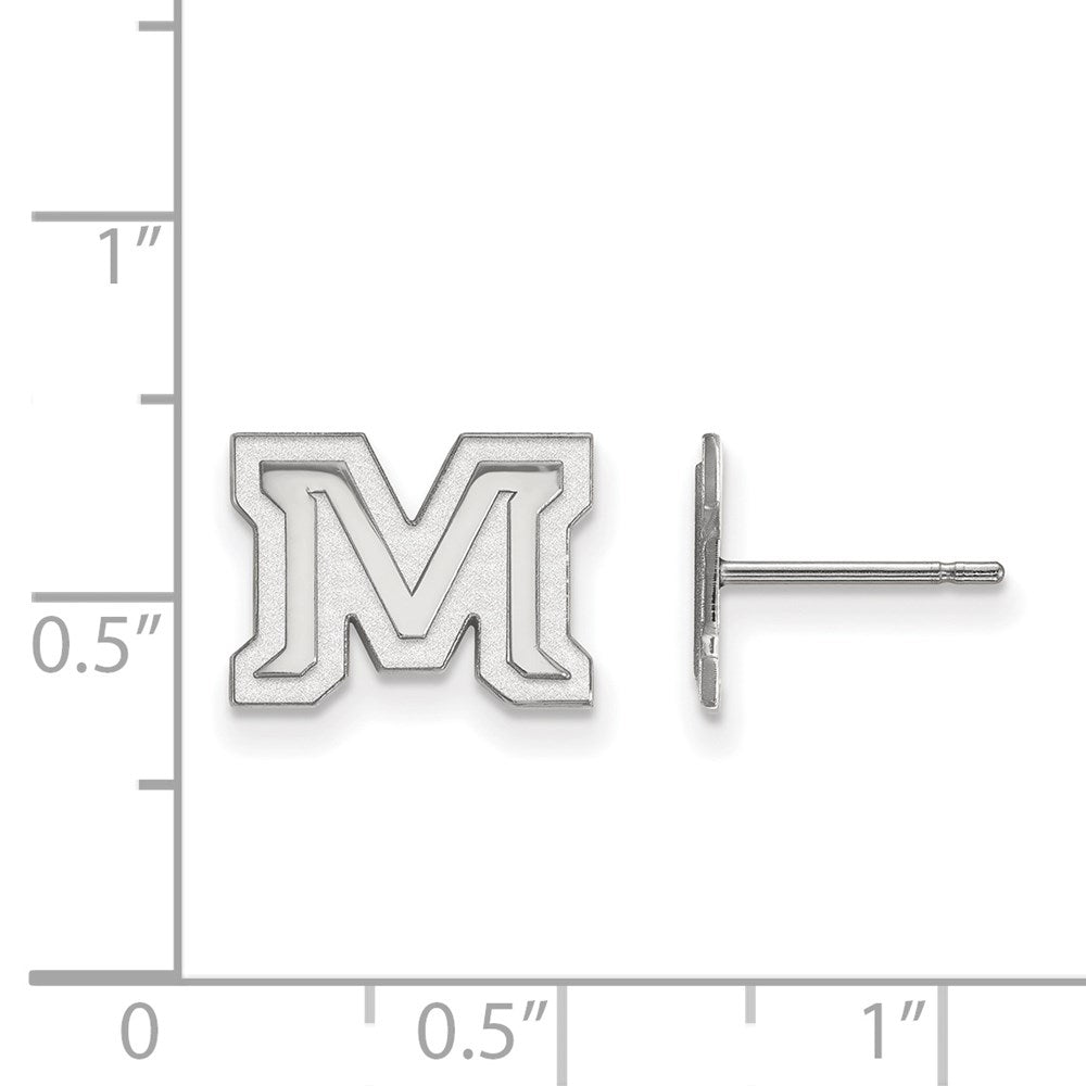 Sterling Silver Rhodium-plated Montana State Univ. XS Post Earrings