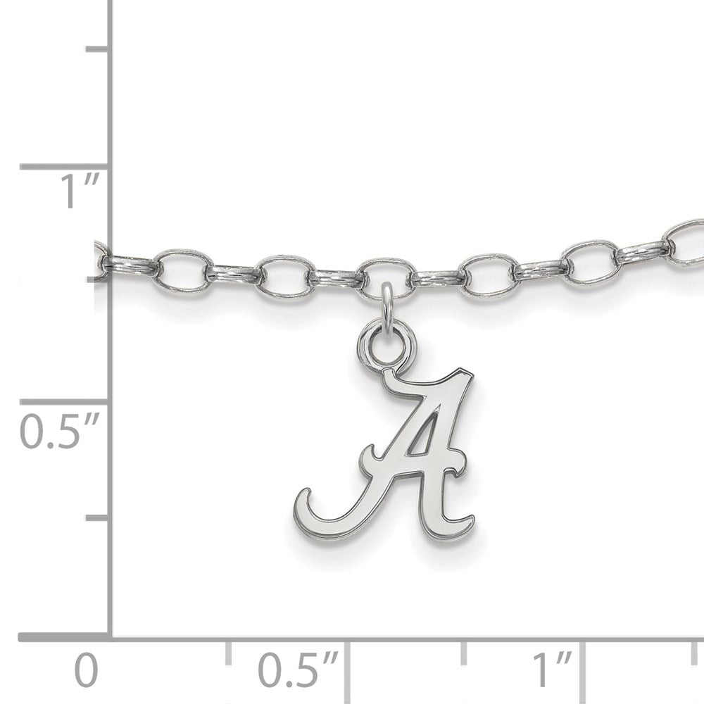 Sterling Silver Rhodium-plated University of Alabama Anklet