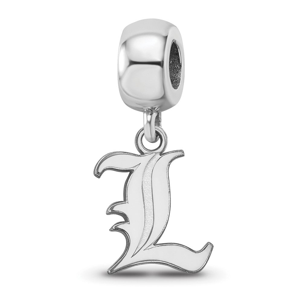 Sterling Silver Rhodium-plated U. of Louisville Small Dangle Bead