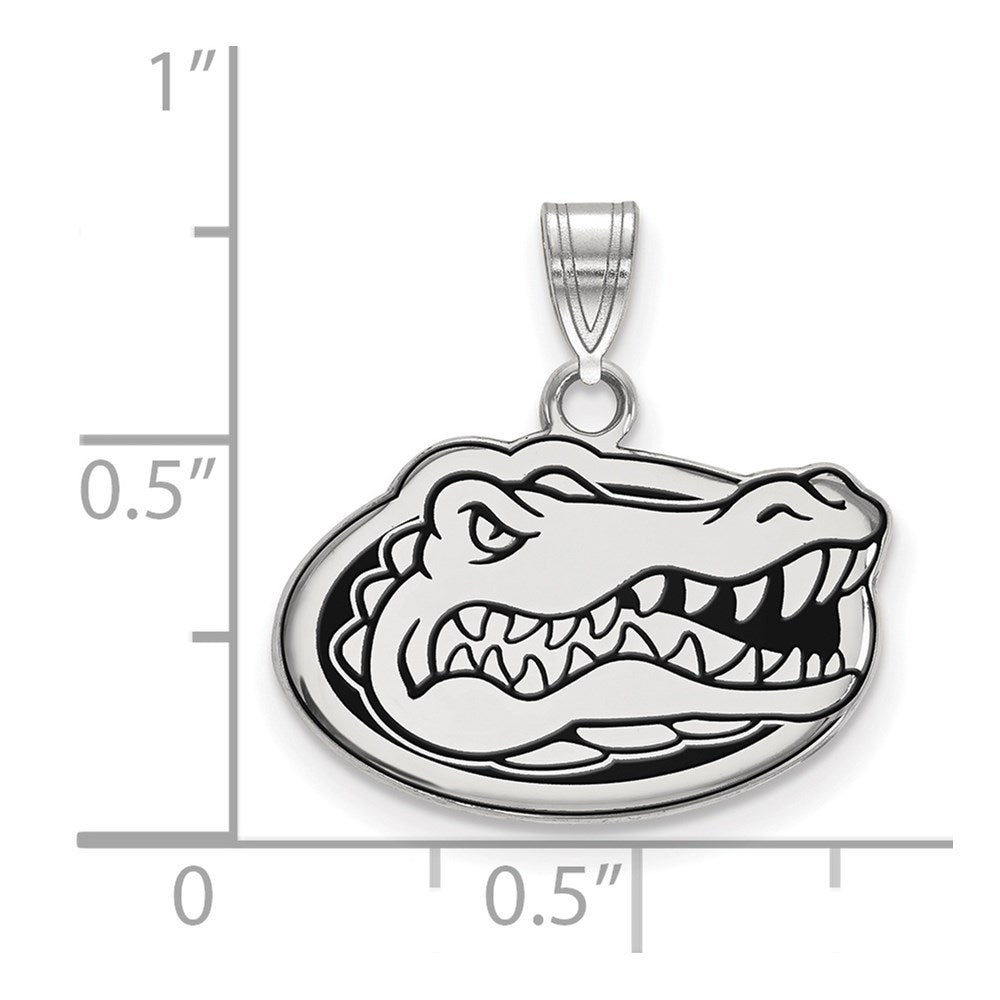 Sterling Silver Rhodium-plated Univ. of Florida Small Enamel Pendant