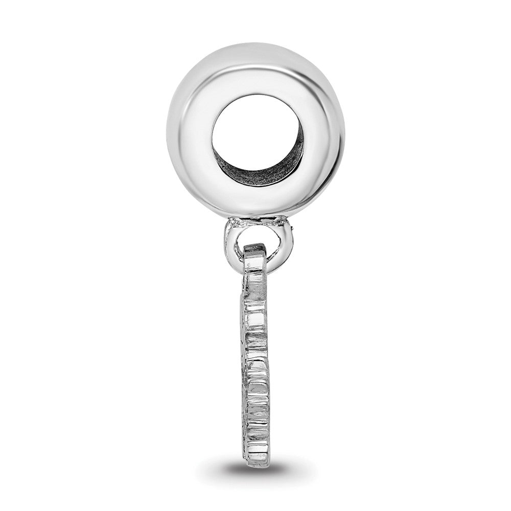 Sterling Silver Rhodium-plated University of Kansas XS Dangle Bead
