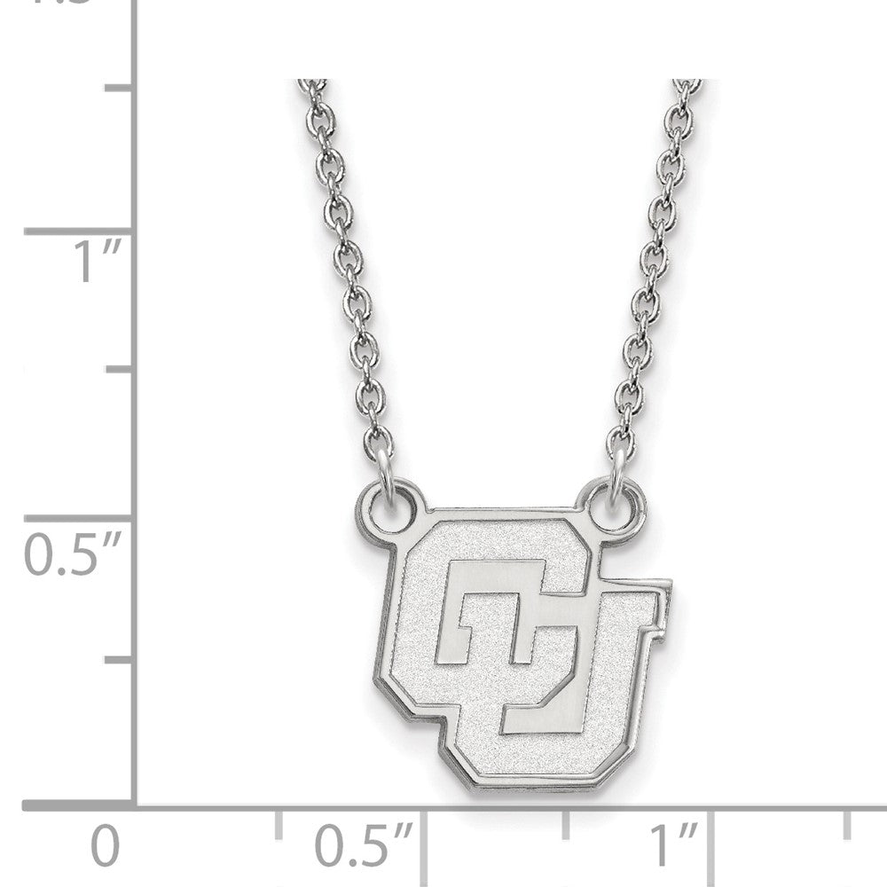 Sterling Silver Rhodium-plated U. of Colorado Small Pendant Necklace