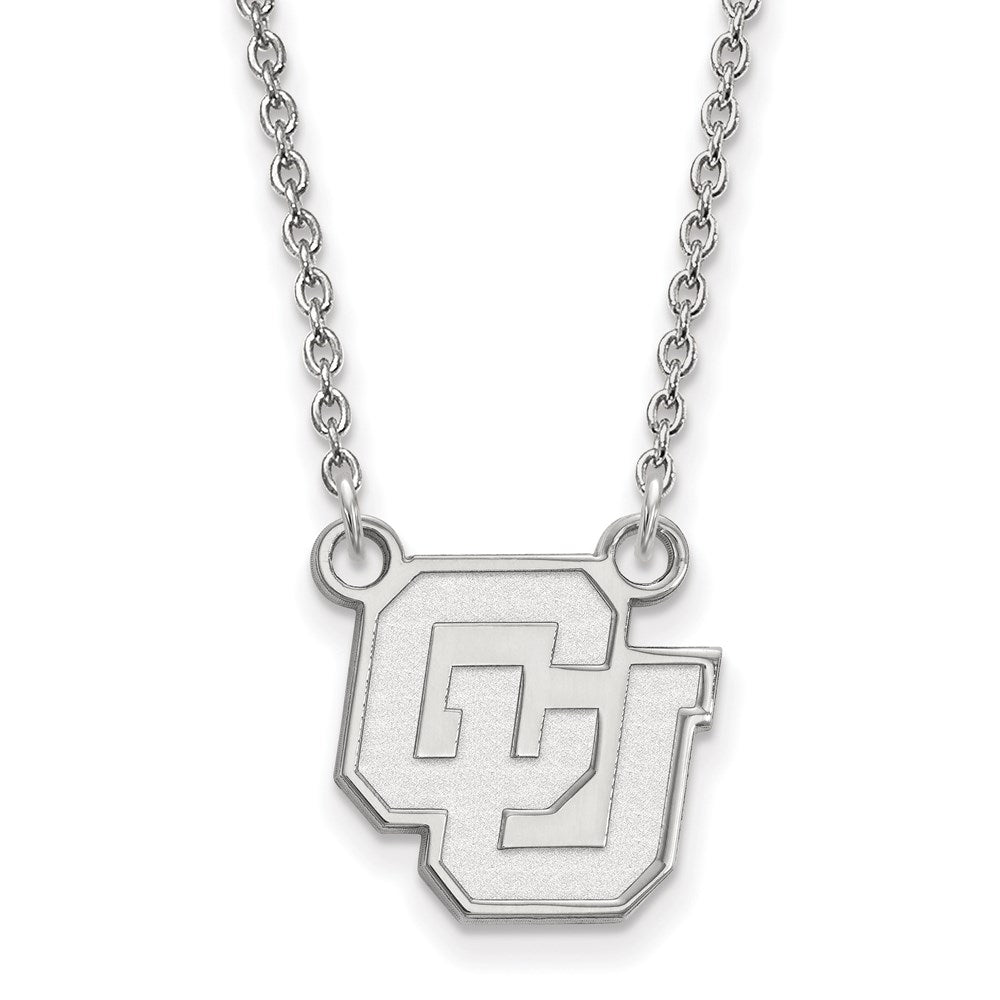Sterling Silver Rhodium-plated U. of Colorado Small Pendant Necklace