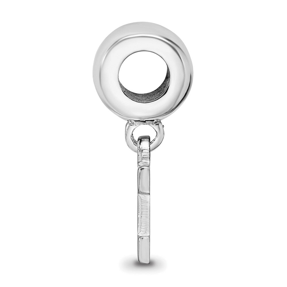 Sterling Silver Rhodium-plated University of Michigan XS Dangle Bead
