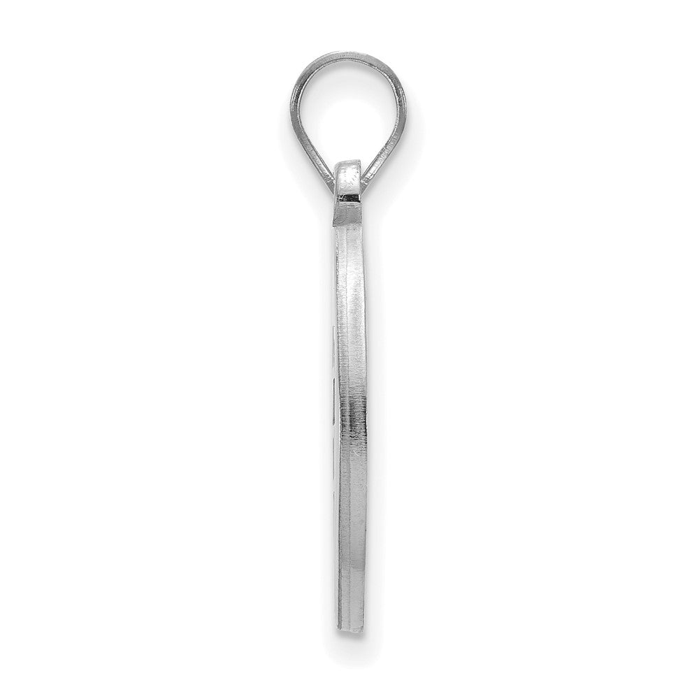 Sterling Silver Rhodium-plated Kansas State Univ. Medium Circle Pendant