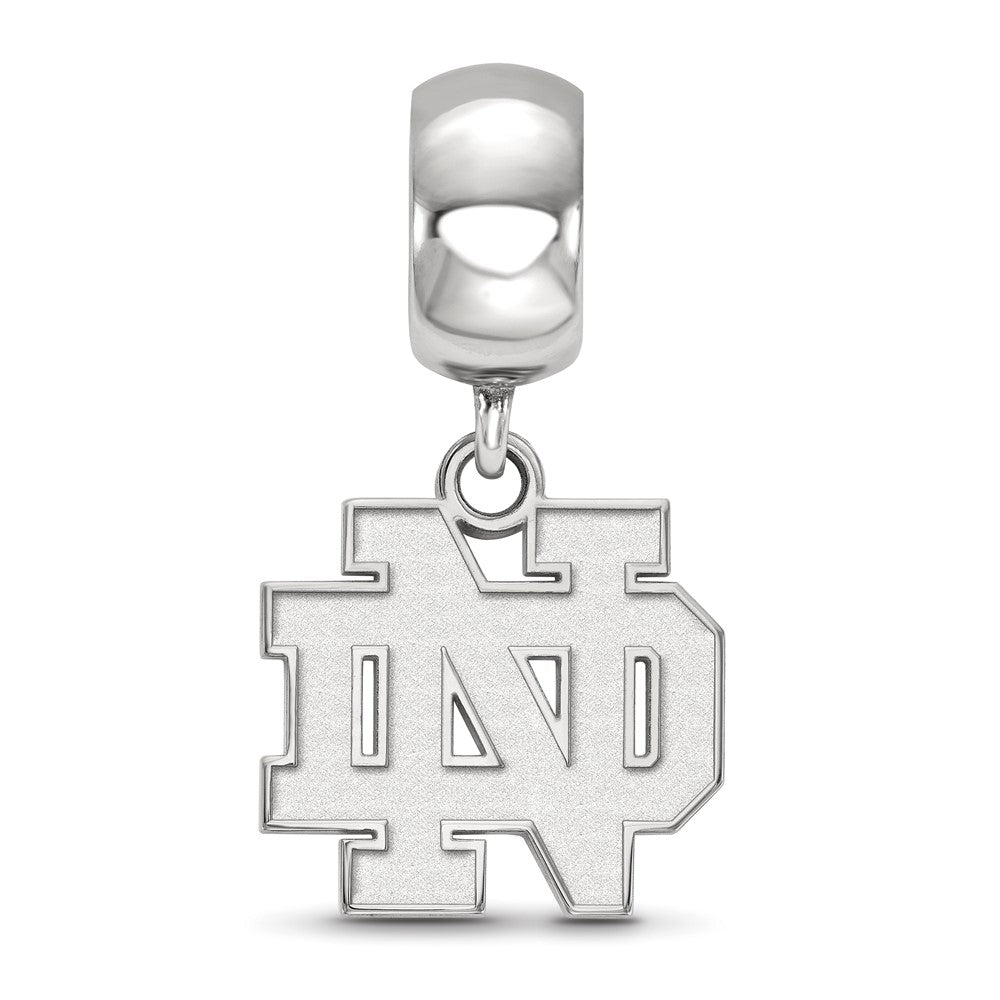 Sterling Silver Rhodium-plated U. of Notre Dame Small Dangle Bead