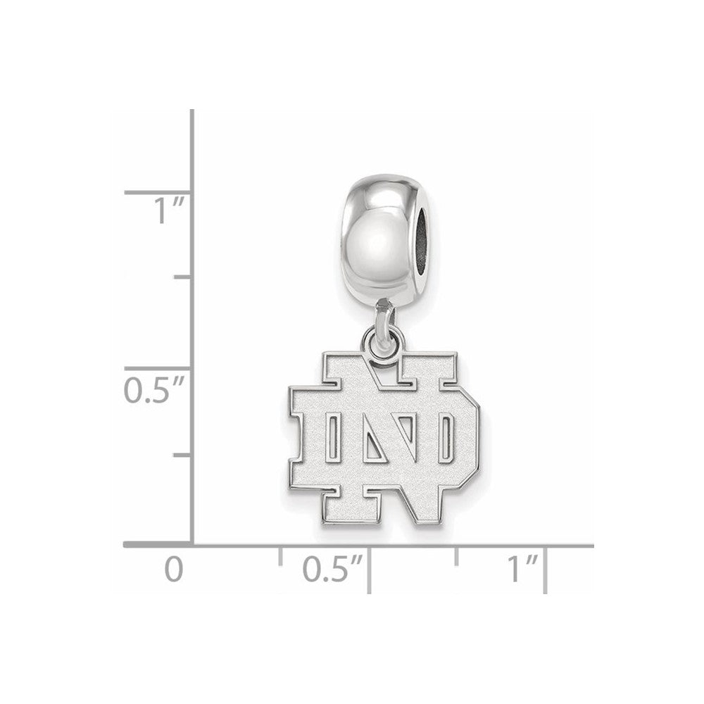 Sterling Silver Rhodium-plated U. of Notre Dame Small Dangle Bead