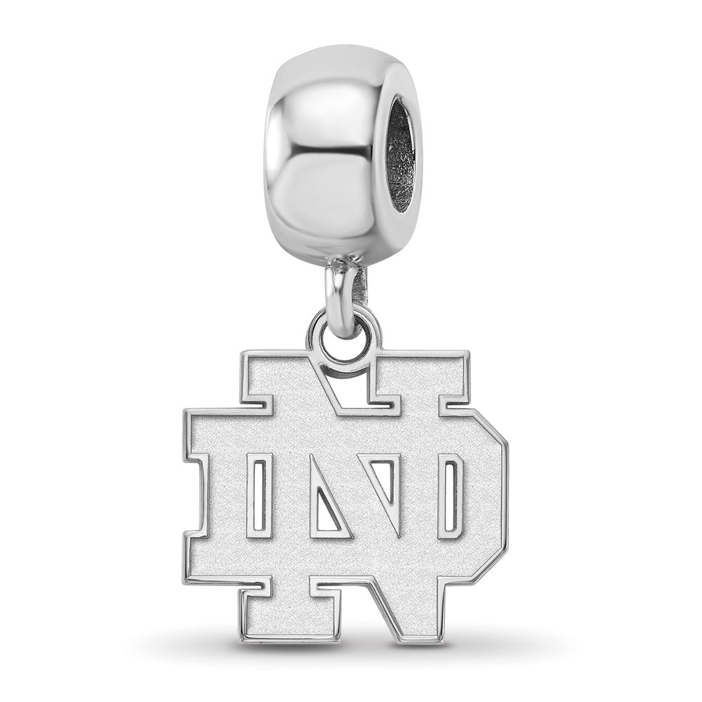 Sterling Silver Rhodium-plated U. of Notre Dame Small Dangle Bead