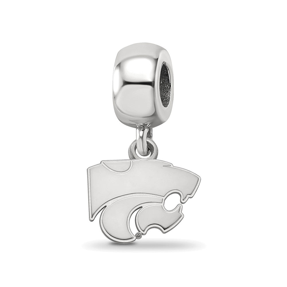 Sterling Silver Rhodium-plated Kansas State University XS Dangle Bead