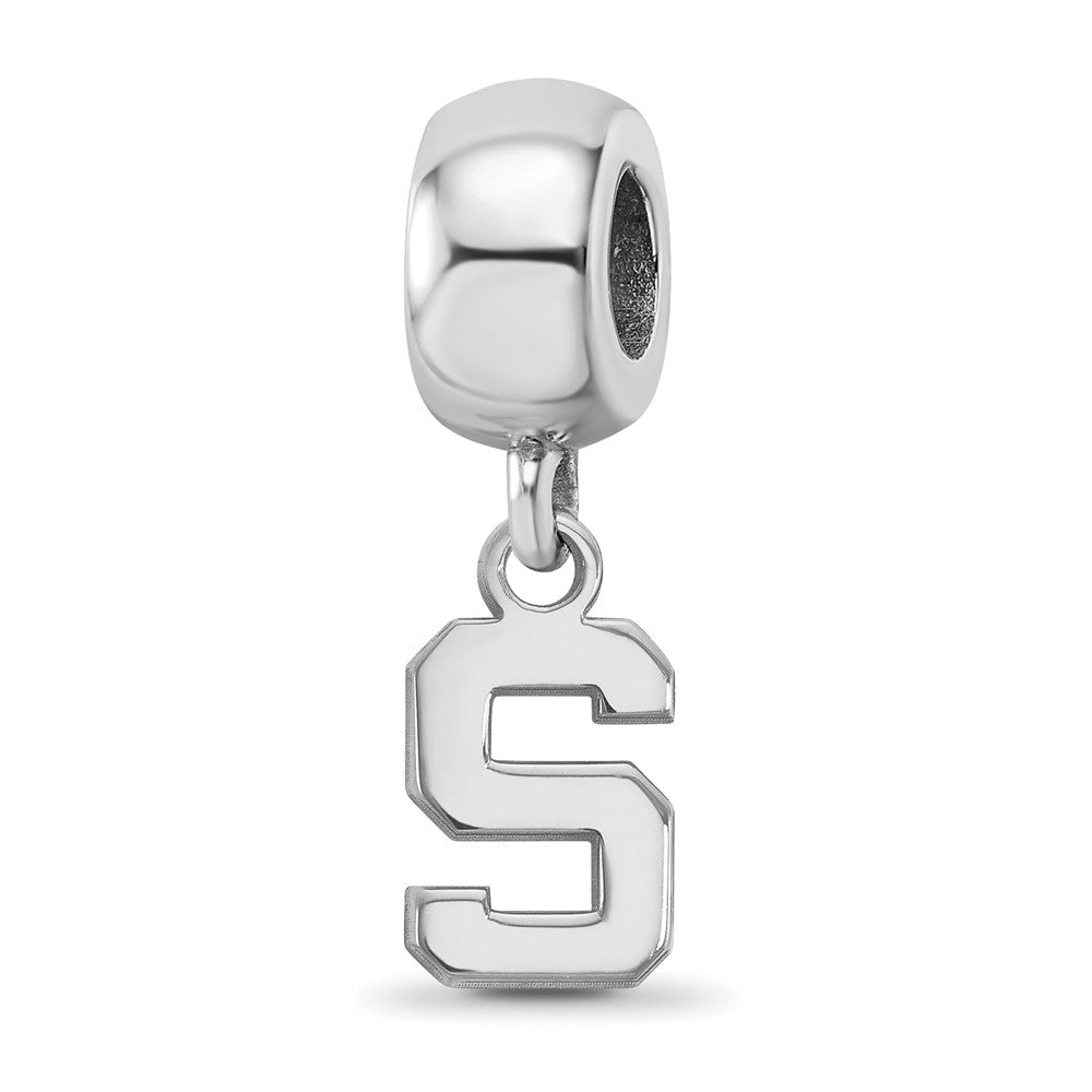 Sterling Silver Rhodium-plated Michigan State U. XS Dangle Bead