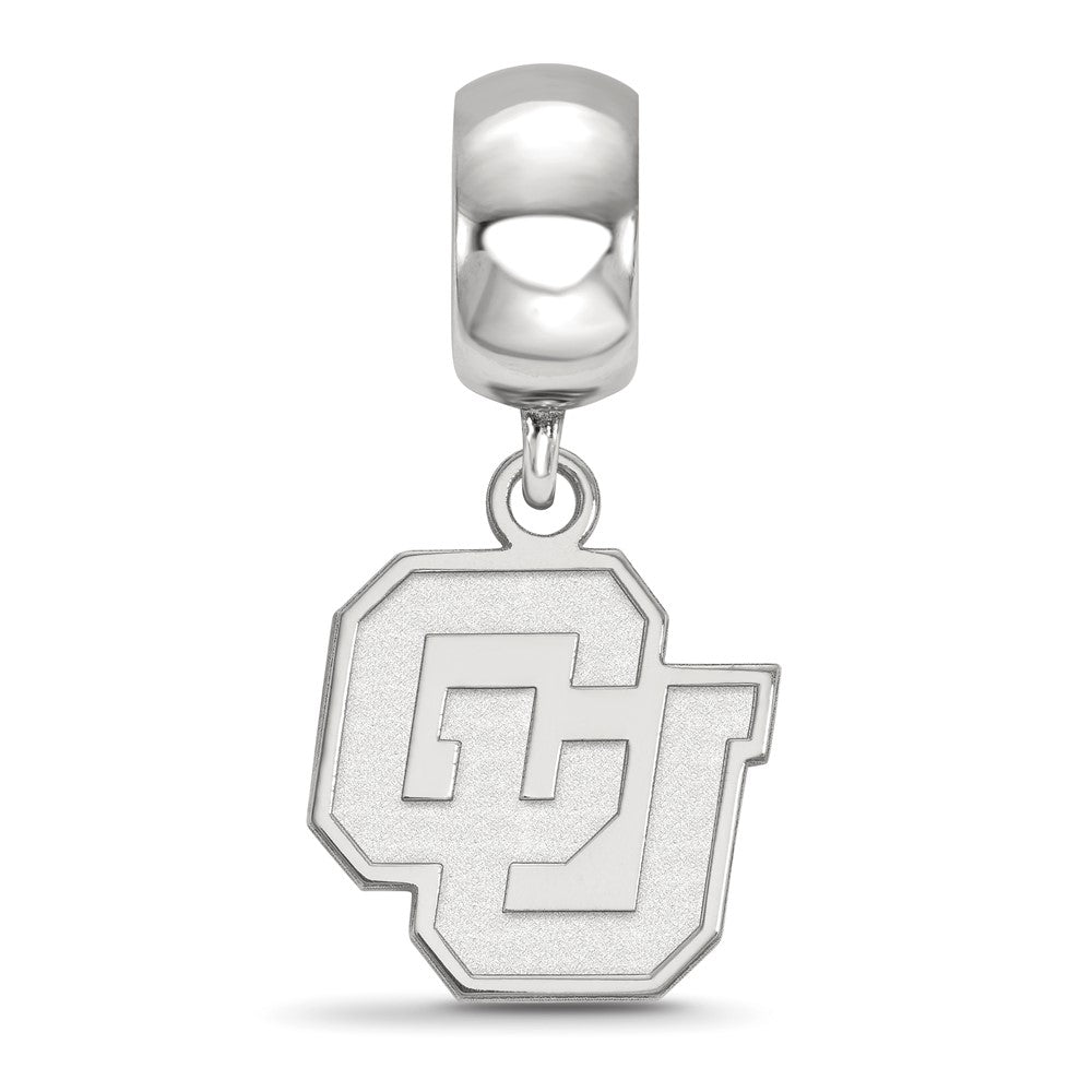 Sterling Silver Rhodium-plated U. of Colorado Small Dangle Bead