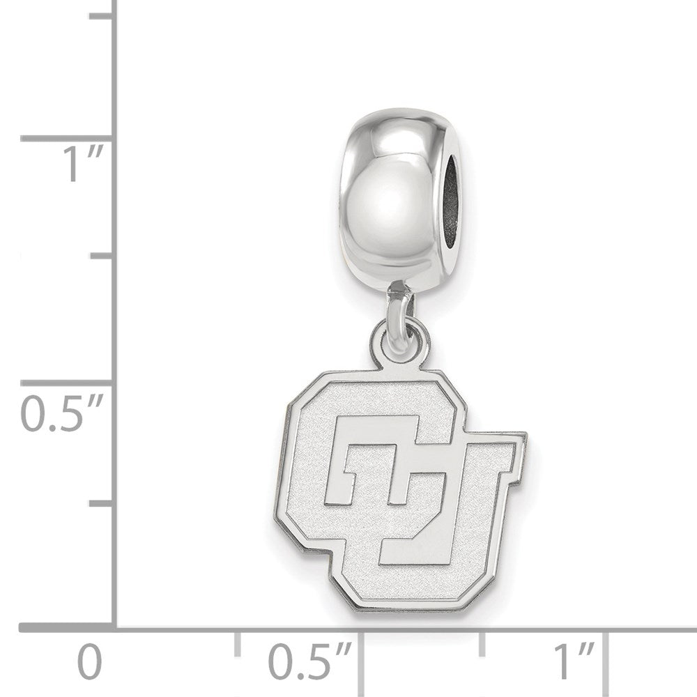 Sterling Silver Rhodium-plated U. of Colorado Small Dangle Bead